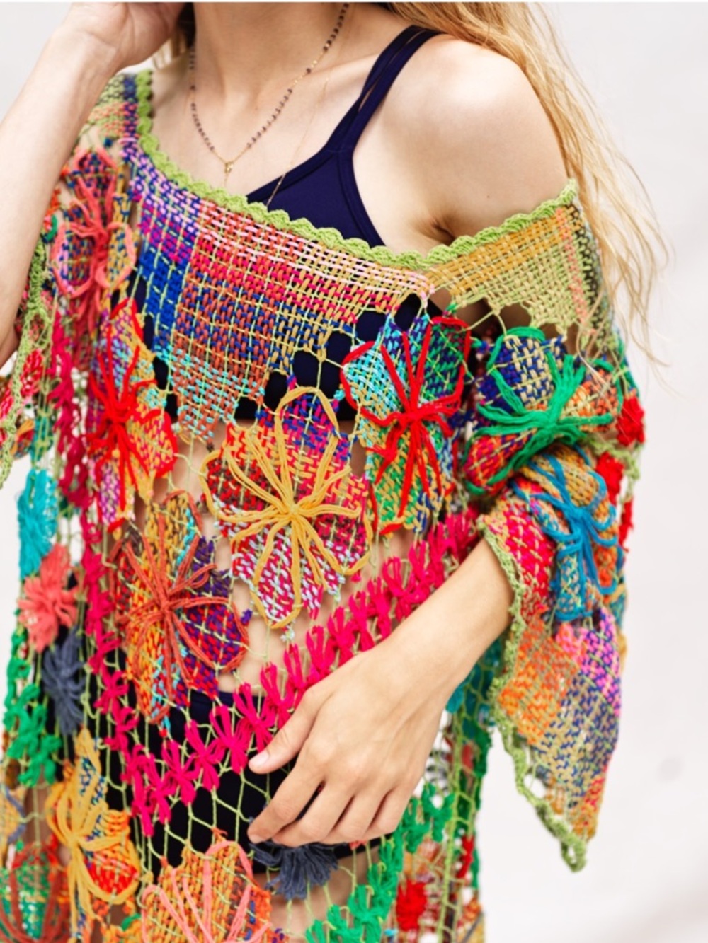 Brazilian crochet top/ coverup, NWOT - Picture 2 of 5